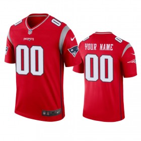 Maillot Homme New England Patriots Personnalisé Rouge Inverted Legend
